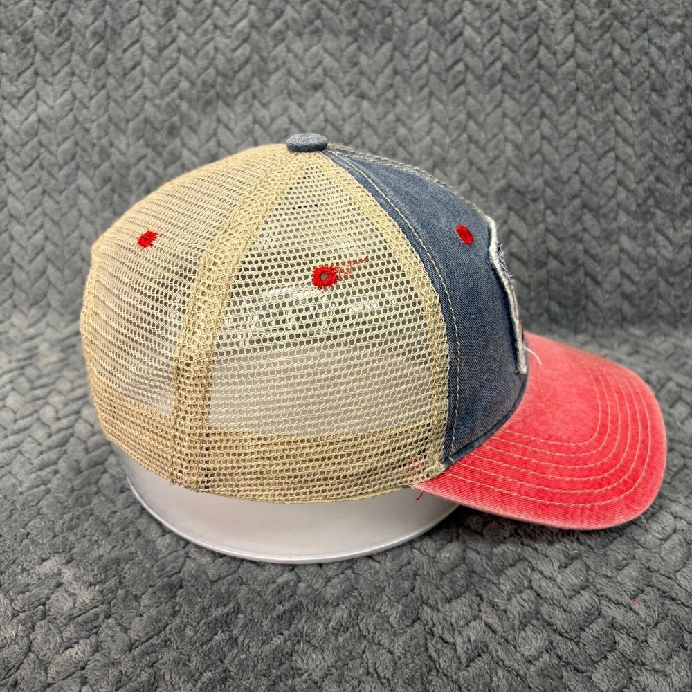Unbranded USA American Flag Snapback OSFM Red Blue Mesh Trucker Hat - Picture 3 of 9